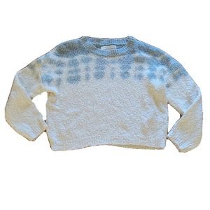 Vintage Havana Sweater Top Shirt Womens Large White Blue Tie Dye Texture Basic